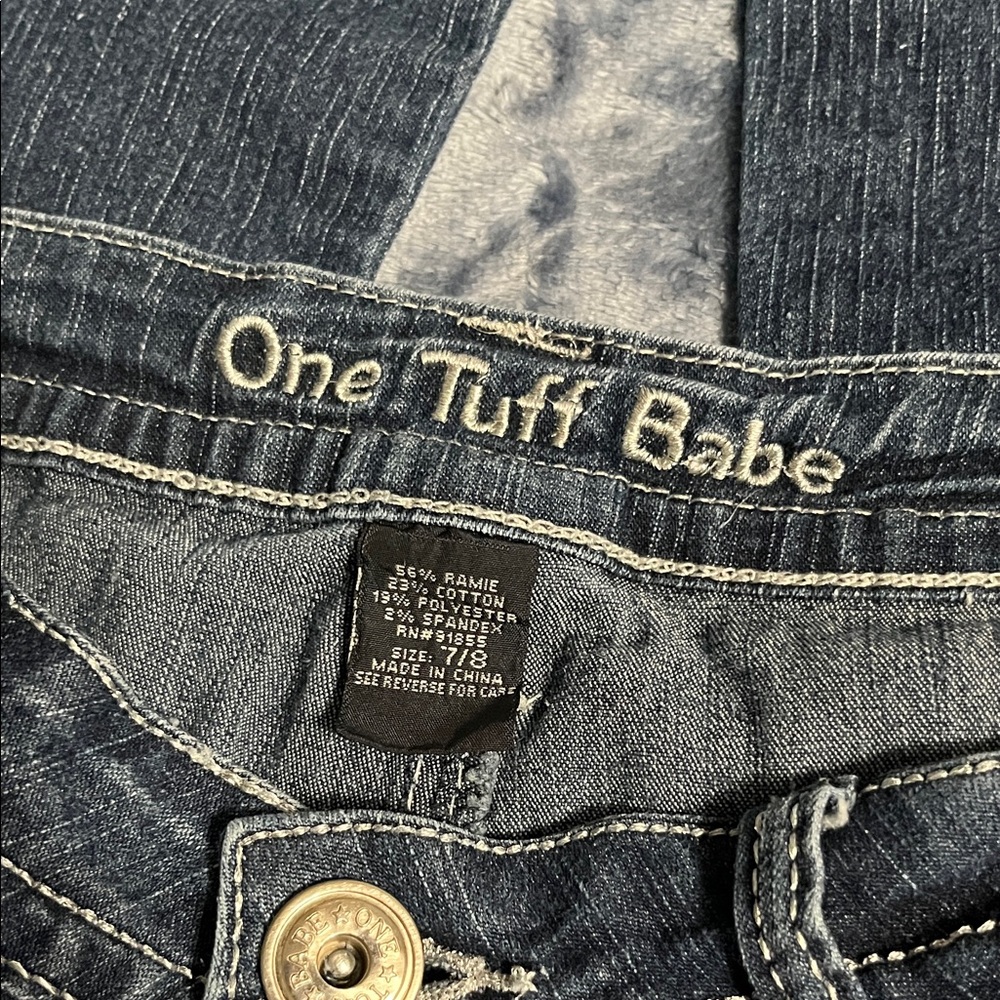 One Tough Babe Dark Blue Jeans - Picture 2 of 5